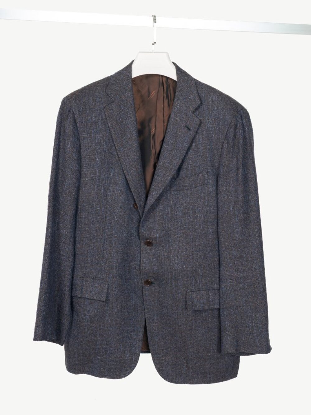 Kiton Indigo Silk. Linen & Cashmere-Blend Blazer